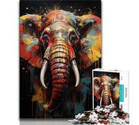 Jigsaw Puzzles 1000 Pieces for Adults Teens African Elephant,Toys Educational Games Stress Relieving Unique Home Decor And Gifts 38x26cm