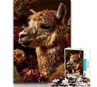 Jigsaw Puzzles 1000 Pieces for Adults Teens Alpaca Art 1000 Pieces for Adults,Stress Reliever Staycation Kill Time Wishlist with Santa Claus 38x26cm