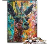Jigsaw Puzzles 1000 Pieces for Adults Teens Alpaca Graffiti,Educational Family Game with Fully Interlocking Randomly Shaped Pieces 38x52cm