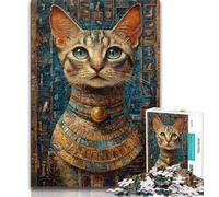 Jigsaw Puzzles 1000 Pieces for Adults Teens Ancient Egyptian Cat 1000 Piece Jigsaw,Challenging Game Toys Wall Decoration Unique Birthday And Xmas Gifts (size 75x50cm)