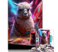Jigsaw Puzzles 1000 Pieces for Adults Teens Animal Alpaca,Educational Family Game with Fully Interlocking Randomly Shaped Pieces (38x26cm)