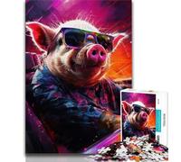 Jigsaw Puzzles 1000 Pieces for Adults Teens Animal Art Pig Adult Jigsaw,Educational Games Home Decoration Suitable for Desktop Decoration 38x26cm