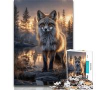 Jigsaw Puzzles 1000 Pieces for Adults Teens Animal Fox Art,Challenging Game for Is Ideal As A Gift for The Whole Family (38x26cm)