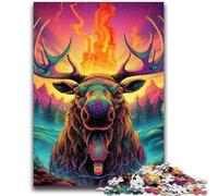 Jigsaw Puzzles 1000 Pieces for Adults Teens Animal Moose 1000 Pieces for Adults,Toys Educational Games Stress Relieving Unique Birthday And Gifts (75x50cm)