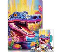 Jigsaw Puzzles 1000 Pieces for Adults Teens Animal Nile Crocodiles,Challenging Game And Family Play Educational Game for Birthday,Chrismas (38x26cm)