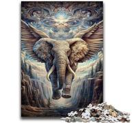 Jigsaw Puzzles 1000 Pieces for Adults Teens Animal Psychedelic Elephant Educational Game Challenge Toy Wall Decoration Unique Birthday And Xmas Gifts 50x75cm