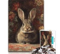 Jigsaw Puzzles 1000 Pieces for Adults Teens Animal Rabbit,Challenging Game for Is Ideal As A Gift for The Whole Family (75x50cm)