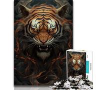 Jigsaw Puzzles 1000 Pieces for Adults Teens Animal Tiger Jigsaw,Interesting Stress Reduction Parent-child Interaction (size 75x50cm)