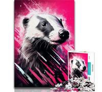 Jigsaw Puzzles 1000 Pieces for Adults Teens Animals Honey Badger,Challenging Game for Is Ideal As A Gift for The Whole Family (38x26cm)