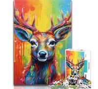 Jigsaw Puzzles 1000 Pieces for Adults Teens Art Moose,family Fun Games Fun at Home Activities,Birthday Present,Travel Gifts (38x26cm)