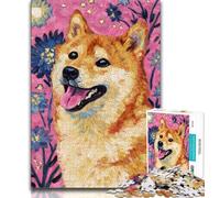 Jigsaw Puzzles 1000 Pieces for Adults Teens Artistic Shiba Inu 1000 Pieces for Adults,Educational Games Home Decoration Birthday Present, Gifts, Wall Art 26x38cm