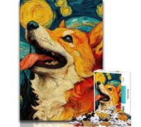 Jigsaw Puzzles 1000 Pieces for Adults Teens Artistic Shiba Inu Puzzles for Adults,Vibrant And Unique Design Relaxing & Challenging Puzzle Experience 38x26cm