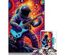 Jigsaw Puzzles 1000 Pieces for Adults Teens Astronaut Guitar Puzzles for Adults,Stress Reliever Difficult Challenge Home Decoration Toys (size 38x26cm)