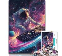 Jigsaw Puzzles 1000 Pieces for Adults Teens Astronaut Playing Piano,Educational Family Game with Fully Interlocking Randomly Shaped Pieces (75x50cm)