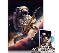 Jigsaw Puzzles 1000 Pieces for Adults Teens Astronaut Saxophone Adult Puzzles,Challenging Game for Is Ideal As A Gift for The Whole Family 75x50cm