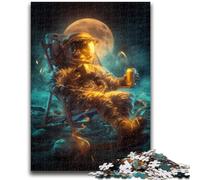 Jigsaw Puzzles 1000 Pieces for Adults Teens Astronaut Sitting on The Moon Teenager Puzzles,Learning Educational Toys Family Games Unique Birthday And Gifts (75x50cm)