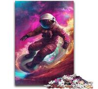 Jigsaw Puzzles 1000 Pieces for Adults Teens Astronaut Space Surfing 1000 Pieces for Teenagers,Educational Games Home Decoration Suitable for Desktop Decoration (38x26cm)
