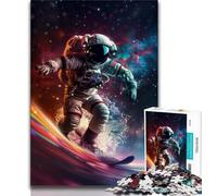 Jigsaw Puzzles 1000 Pieces for Adults Teens Astronaut Space Surfing,family Fun Games Fun at Home Activities,Birthday Present,Travel Gifts (75x50cm)