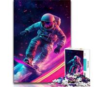Jigsaw Puzzles 1000 Pieces for Adults Teens Astronaut Space Surfing,Learning Educational Toys Family Games Educational Game for Birthday,Chrismas 75x50cm