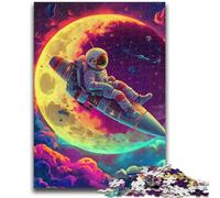 Jigsaw Puzzles 1000 Pieces for Adults Teens Astronauts on Rocket Adult Jigsaw,Learning Educational Toys Family Games Unique Birthday And Gifts (75x50cm)