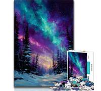 Jigsaw Puzzles 1000 Pieces for Adults Teens Aurora Oil Painting,Challenging Game for Is Ideal As A Gift for The Whole Family (75x50cm)