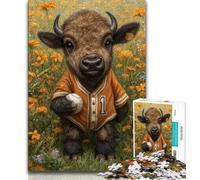 Jigsaw Puzzles 1000 Pieces for Adults Teens Baby Buffalo Teenager Puzzles,Learning Educational Toys Family Games Unique Birthday And Gifts 26x38cm