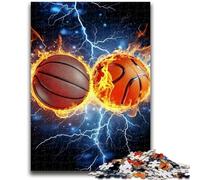 Jigsaw Puzzles 1000 Pieces for Adults Teens Basketball Collision Puzzles,Stress Reliever Difficult Challenge Secret Santa Gifts (38x26cm)