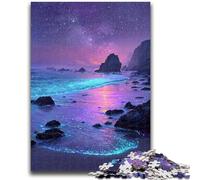 Jigsaw Puzzles 1000 Pieces for Adults Teens Beach Milky Way Night View Puzzles,Stress Reliever Difficult Challenge Secret Santa Gifts (38x26cm)