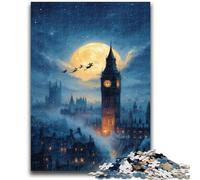Jigsaw Puzzles 1000 Pieces for Adults Teens Big Ben, London Family Fun with Matching Poster And Trivia Sheet for Age 14+ 50x75cm