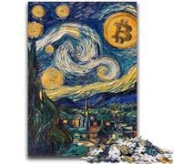Jigsaw Puzzles 1000 Pieces for Adults Teens Bitcoin Logo for And 14 Years And over Anti-Stress Toys Christmas Birthday Gift 26x38cm