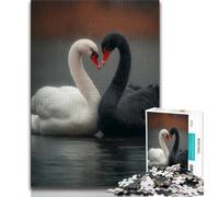 Jigsaw Puzzles 1000 Pieces for Adults Teens Black And White Swan Adult Puzzles,Suitable for Desktop Decoration for And Age 14 (size 75x50cm)