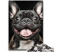 Jigsaw Puzzles 1000 Pieces for Adults Teens Black Pug 1000 Piece Puzzle,with Matching Poster And Trivia Sheet for Ages 14+ (50x75cm)