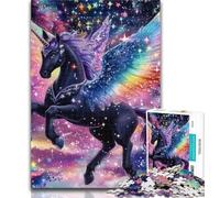 Jigsaw Puzzles 1000 Pieces for Adults Teens Black Unicorn 1000 Pieces for Adults,Stress Reliever Difficult Challenge Secret Santa Gifts 26x38cm