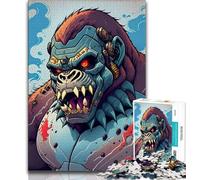 Jigsaw Puzzles 1000 Pieces for Adults Teens Blue Cyborg Ape 1000 Piece Puzzle,Staycation Kill Time with Fully Interlocking Randomly Shaped Pieces 75x50cm