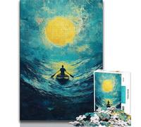 Jigsaw Puzzles 1000 Pieces for Adults Teens Boat Under The Night Sky Adult Jigsaw,Educational Games Home Decoration Suitable for Desktop Decoration 75x50cm