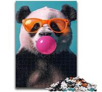 Jigsaw Puzzles 1000 Pieces for Adults Teens Bubble Gum Panda 1000 Pieces for Adults,Educational Games Home Decoration Birthday Present, Gifts, Wall Art (38x26cm)