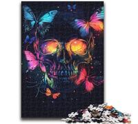 Jigsaw Puzzles 1000 Pieces for Adults Teens Butterfly Skull Adult Puzzles,Learning Educational Toys Family Games Gifts for Friends And Family (26x38cm)