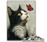 Jigsaw Puzzles 1000 Pieces for Adults Teens Cat And Butterfly Learning Educational Toys Family Games Educational Game for Birthday, Chrismas 50x75cm