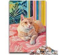 Jigsaw Puzzles 1000 Pieces for Adults Teens Cat Lying on The Sofa Educational Games Home Decoration Educational Game for Birthday, Chrismas 50x75cm