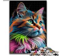 Jigsaw Puzzles 1000 Pieces for Adults Teens Cat Pop Art Animal Face, Stress Reliever Difficult Challenge Home Decoration Toys (Size 26x38cm)