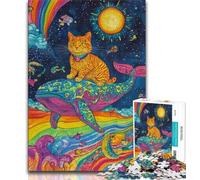 Jigsaw Puzzles 1000 Pieces for Adults Teens Cats And Whales,Challenging Game And Family Play Educational Game for Birthday,Chrismas 38x26cm
