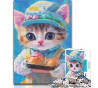 Jigsaw Puzzles 1000 Pieces for Adults Teens Chef Cat Adult Puzzles,Suitable for Desktop Decoration for And Age 14 (size 38x26cm)