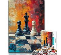 Jigsaw Puzzles 1000 Pieces for Adults Teens Chess Oil Painting 1000 Piece Puzzle,Educational Game for Birthday, Chrismas for Age 14+ 38x26cm