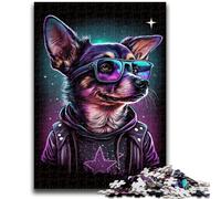 Jigsaw Puzzles 1000 Pieces for Adults Teens Chihuahua Boxer Stress Reliever Difficult Challenge with Matching Poster And Trivia Sheet 26x38cm