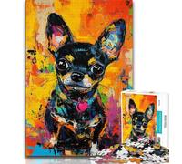 Jigsaw Puzzles 1000 Pieces for Adults Teens Chihuahua Dog Puzzles,Stress Reliever Difficult Challenge Secret Santa Gifts 38x26cm