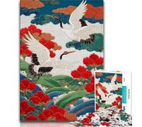 Jigsaw Puzzles 1000 Pieces for Adults Teens Chinese Style Red-crowned Crane Puzzles for Adults,Vibrant And Unique Design Relaxing & Challenging Puzzle Experience 38x26cm