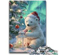 Jigsaw Puzzles 1000 Pieces for Adults Teens Christmas Polar Bear Adult Puzzles,Challenging Game for Is Ideal As A Gift for The Whole Family (50x75cm)