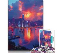Jigsaw Puzzles 1000 Pieces for Adults Teens City at Sunset Puzzles for Adults,Stress Reliever Difficult Challenge Home Decoration Toys (size 38x26cm)