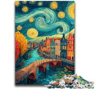 Jigsaw Puzzles 1000 Pieces for Adults Teens City Under The Night Sky for And 14 Years And over Anti-Stress Toys Christmas Birthday Gift 50x75cm