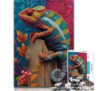 Jigsaw Puzzles 1000 Pieces for Adults Teens Color Chameleon Adult Puzzles,Stress Reliever Difficult Challenge Suitable for Desktop Decoration (size 38x26cm)